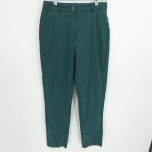 Frank and Oak Pants Womens 6 Green High Rise Tapered Leg Casual Office City